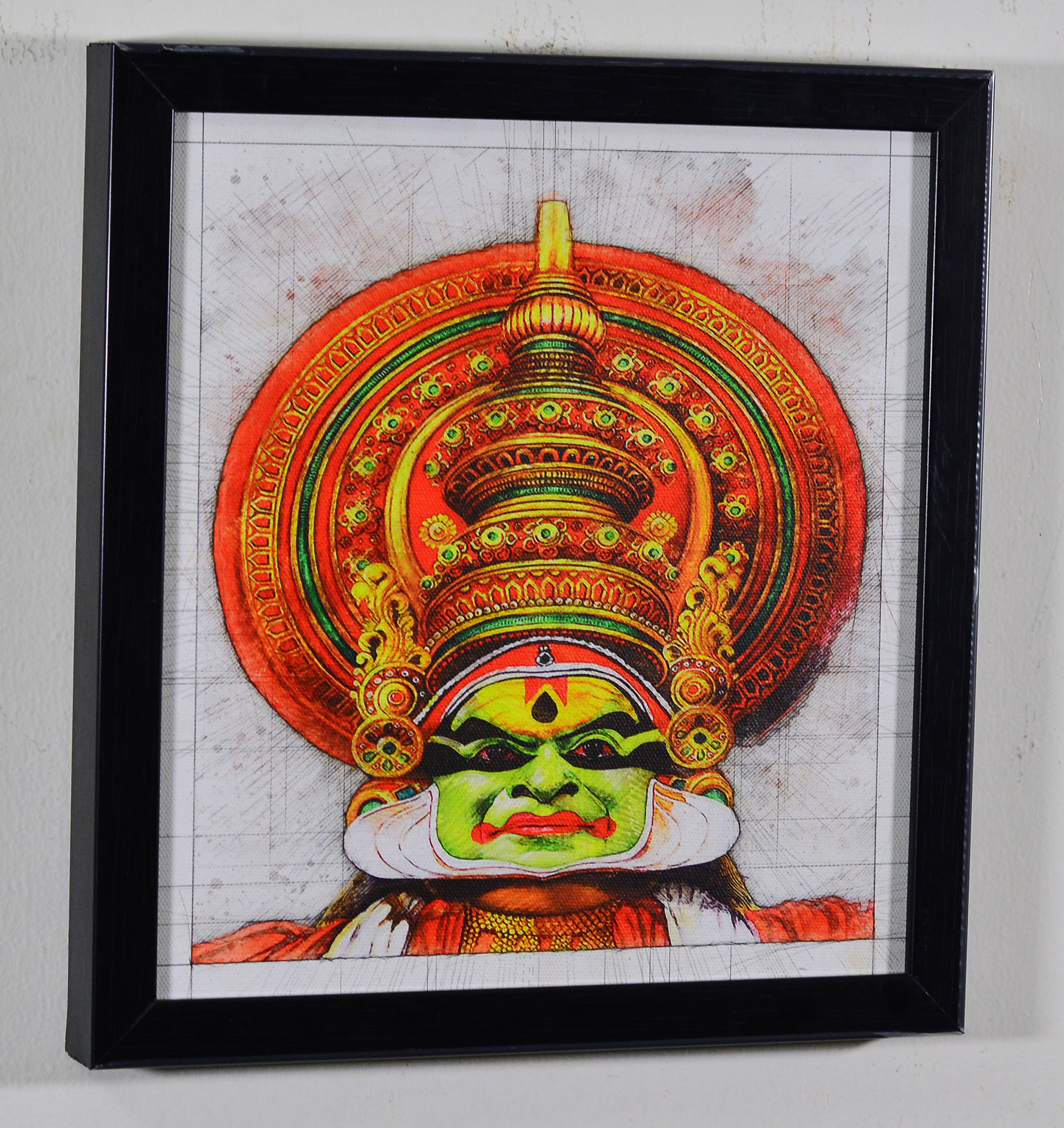 Tamatina Canvas Painting - Face of Kathakali - Modern Canvas painting. :  Amazon.in