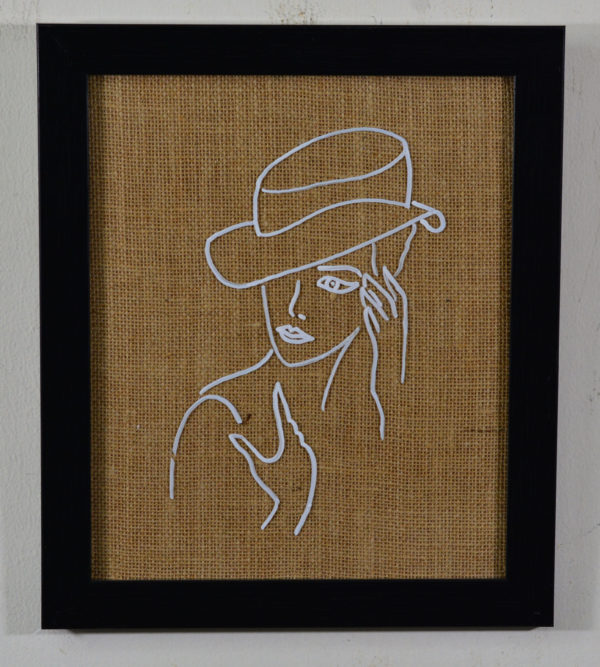 abstract-model-sketch-on-glass-in-fibre-frame12x10-inches